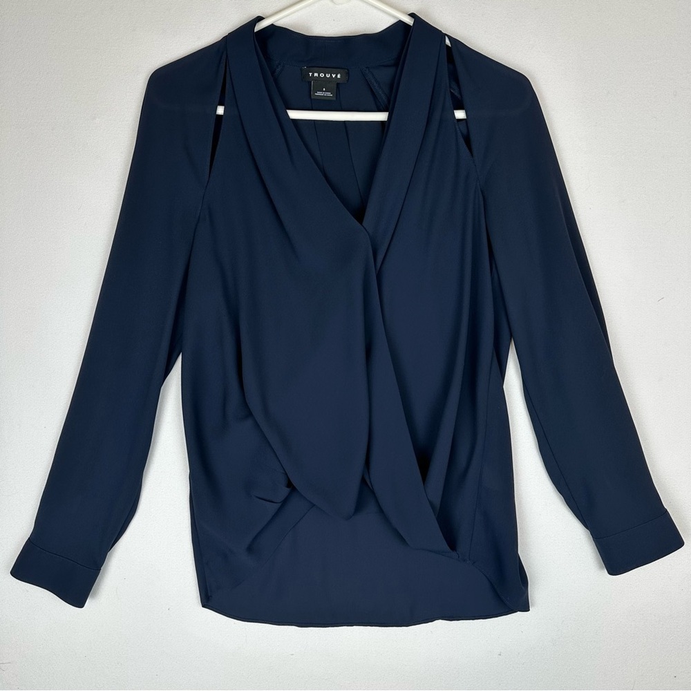 Trouvé Shoulder Slit Blouse Officecore Navy
